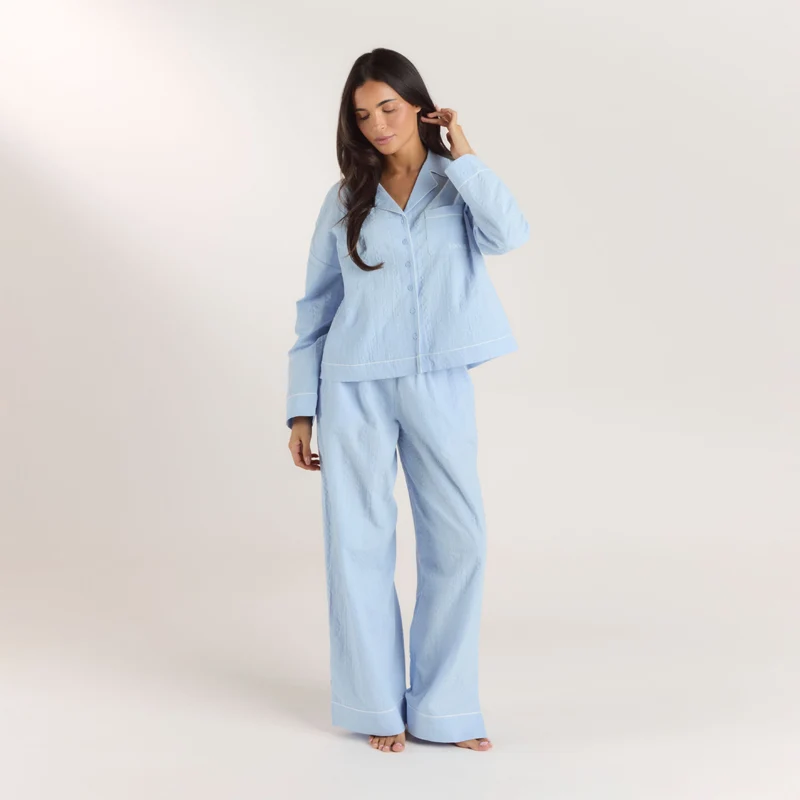 Pantalon de Pyjama Texturé - Bleu