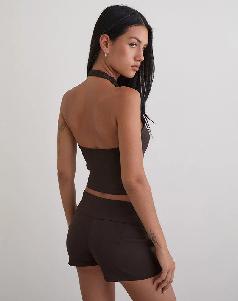 Ronin Top in Lace Tailoring Brown