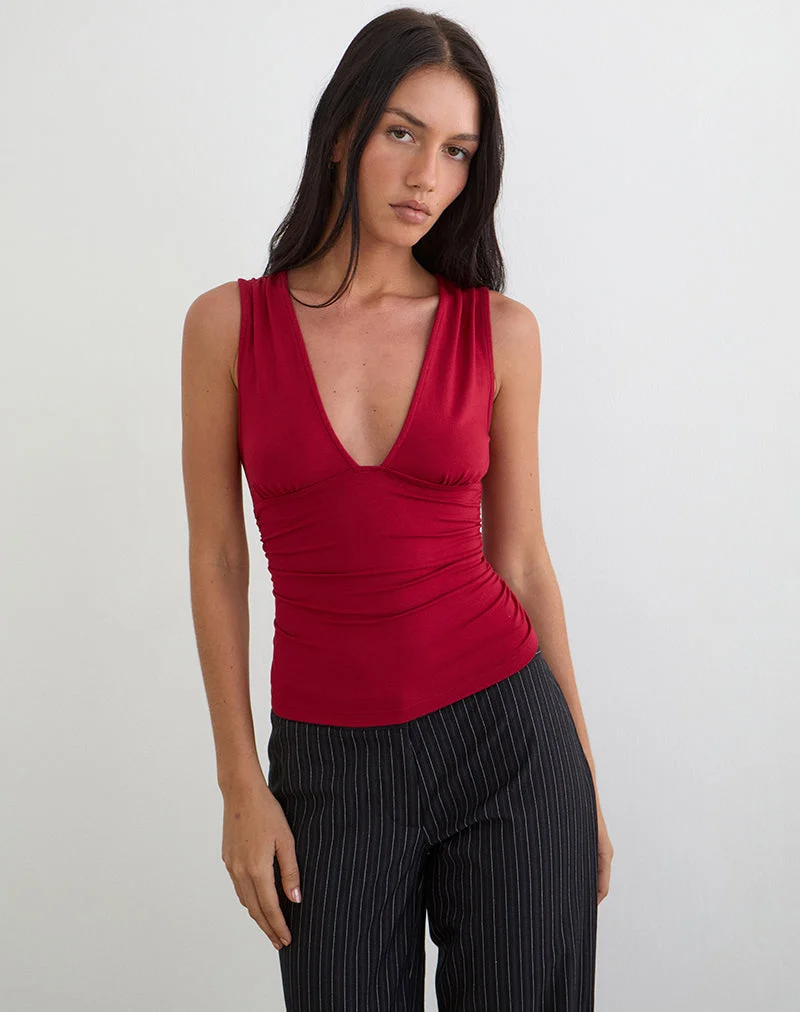 Haut plongeant Lycia en rouge adrénaline
