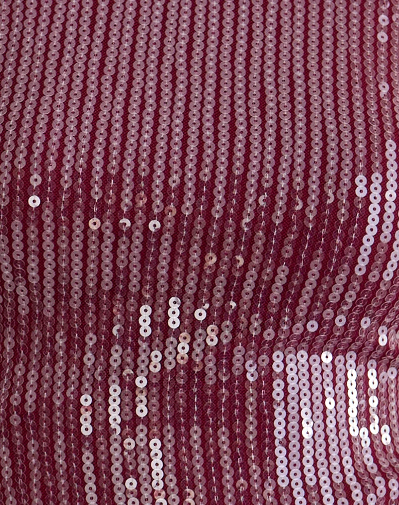 Haut à manches longues Jalwa en sequins marron