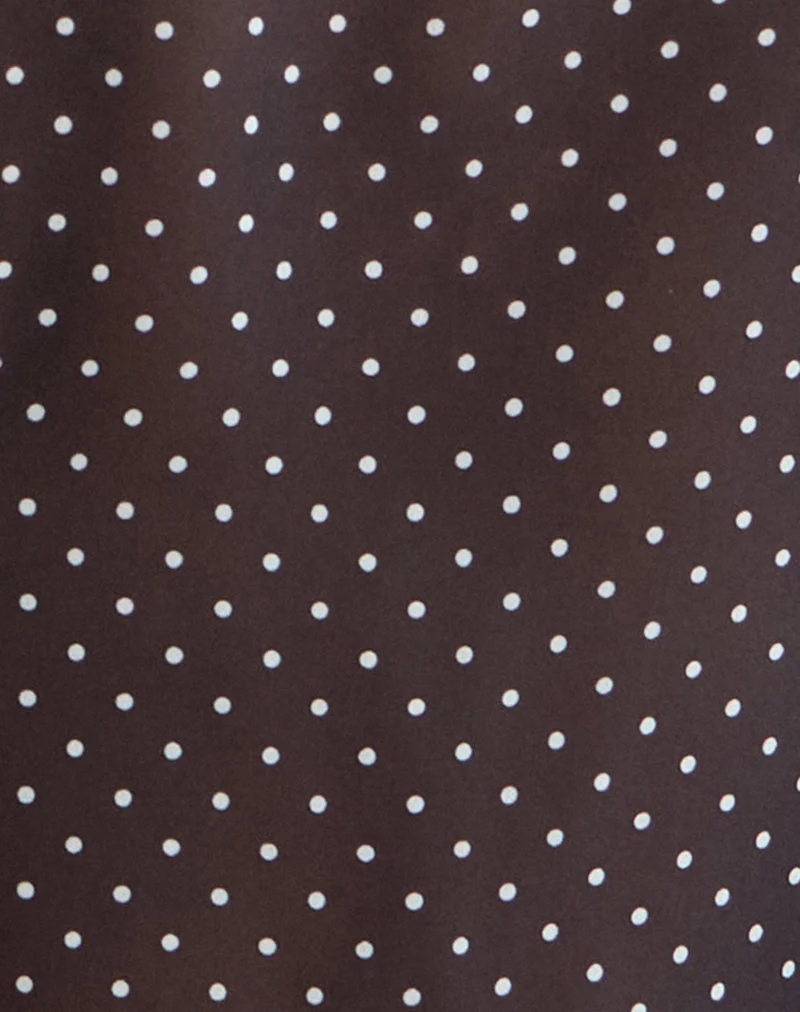 Blouse Kota en mousseline noire à petits pois