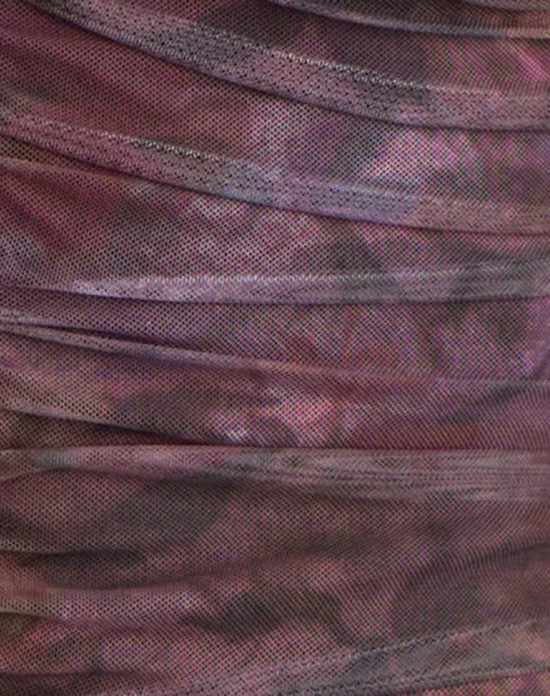 Haut à manches longues Aifee en maille à motif floral flou bordeaux