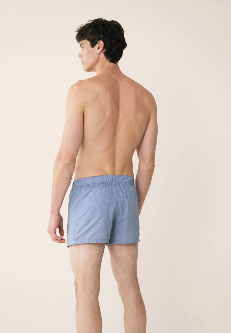 Caleçon bleu jean en coton - Jacques Chambray