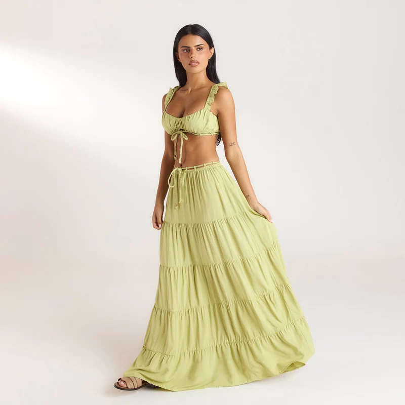 Brassière avec Fronces (Ensemble) - Citron Vert