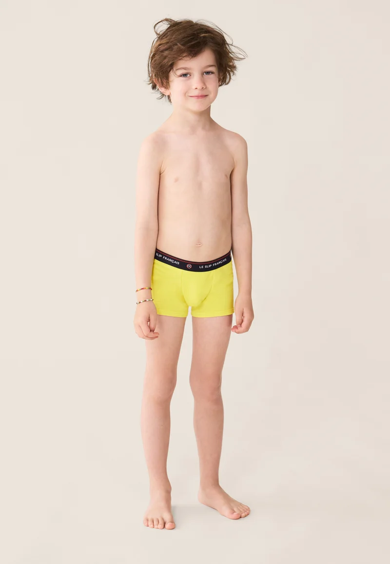 Boxer enfant jaune tournesol en coton - Petit Joseph Tournesol