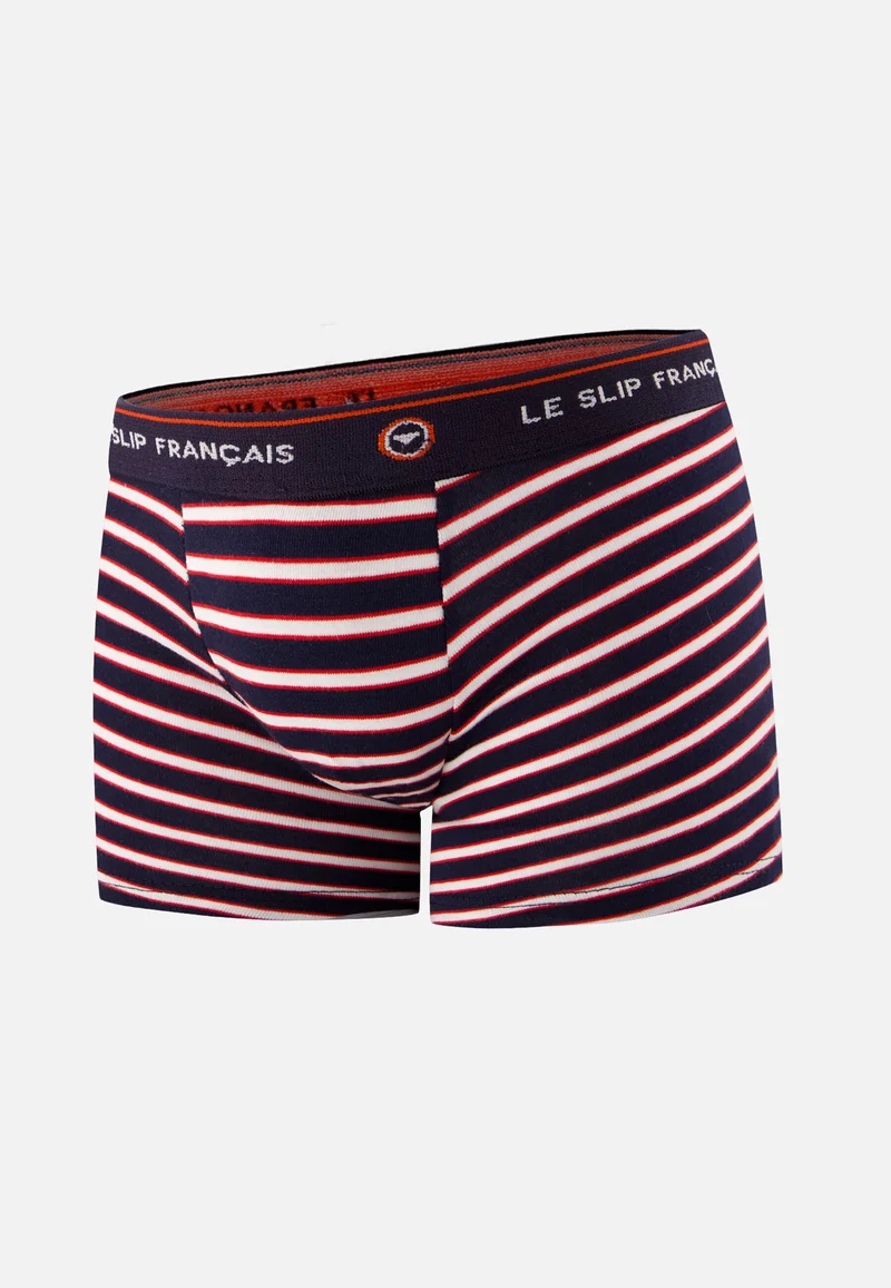 Boxer enfant à rayures tricolores en coton - Petit Joseph Rayure Tricolore