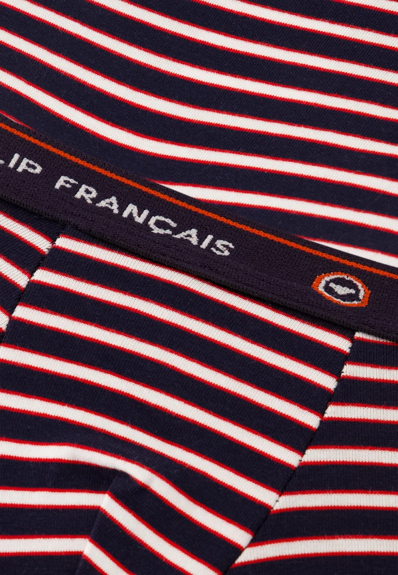 Boxer enfant à rayures tricolores en coton - Petit Joseph Rayure Tricolore