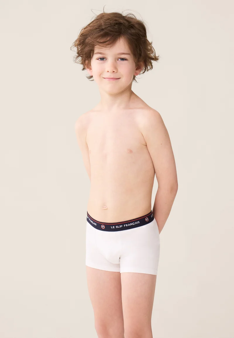 Boxer enfant blanc en coton - Petit Joseph Blanc