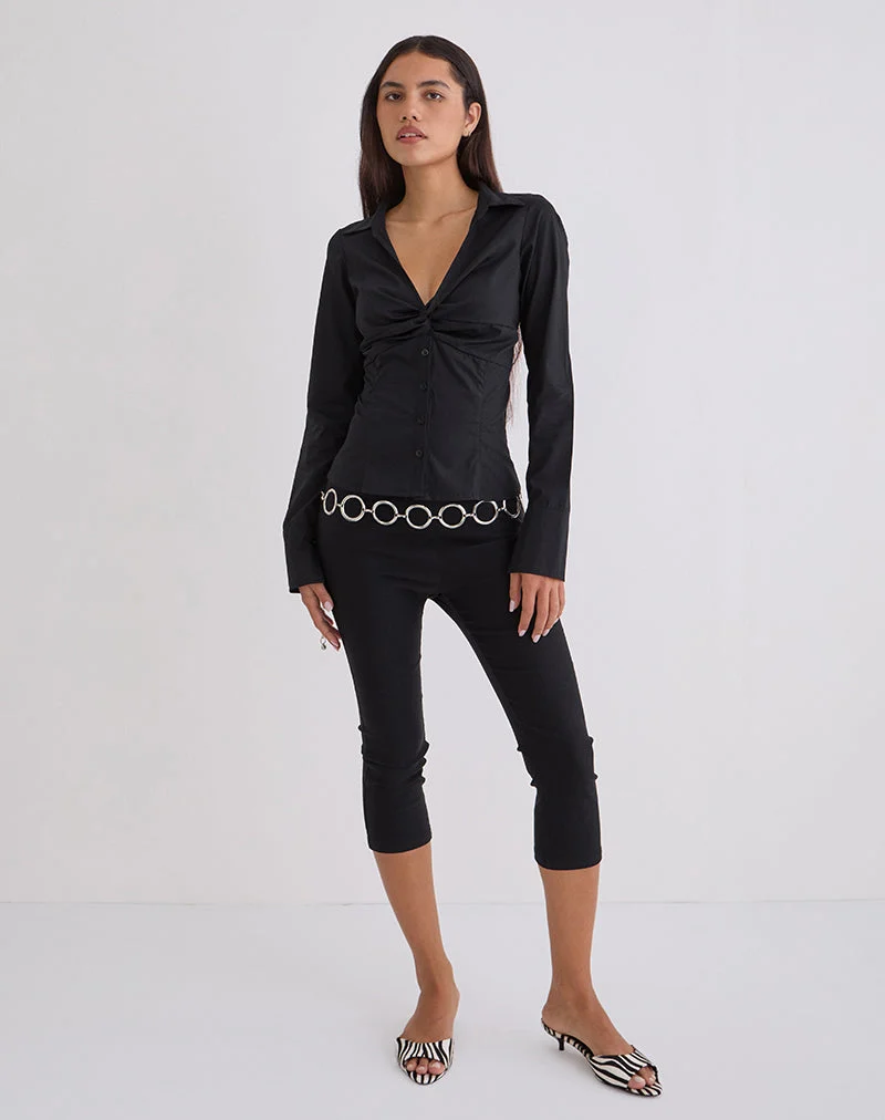 Chemise Karis en popeline noire