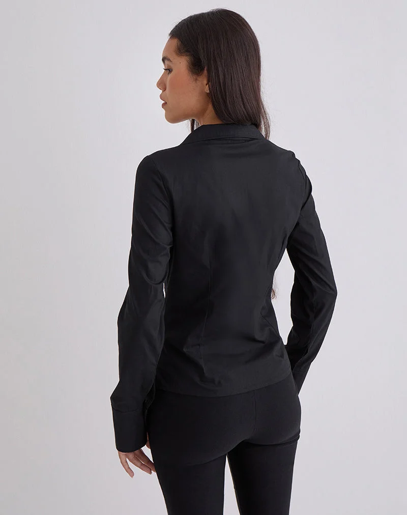Chemise Karis en popeline noire