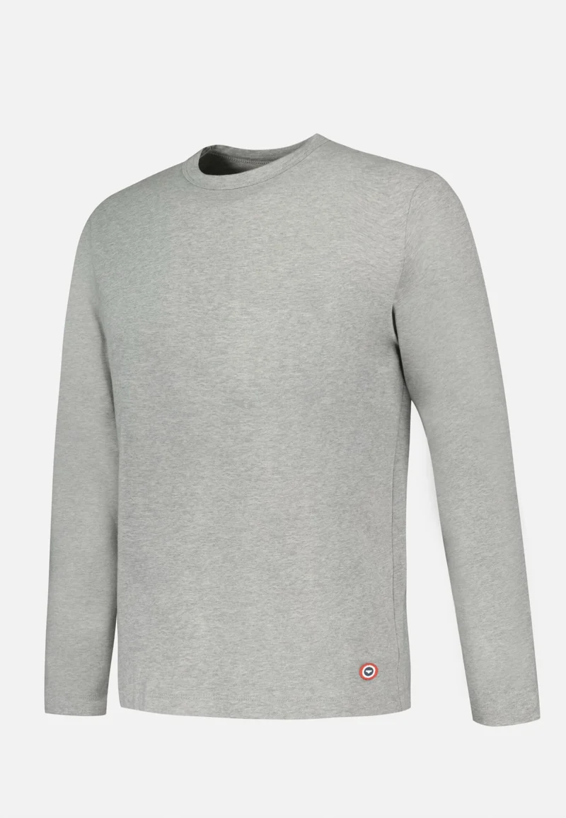 T-shirt homme gris à manches longues en coton - Superbe Gris Chine