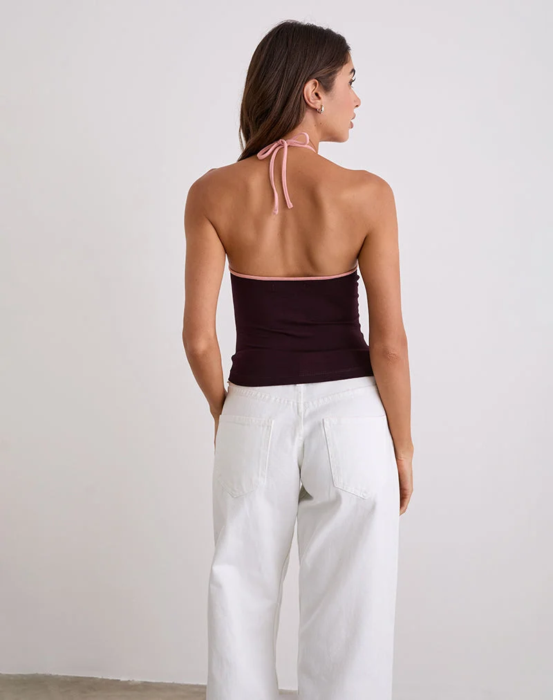 Top dos nu en Redwood avec Pink Lady Binding