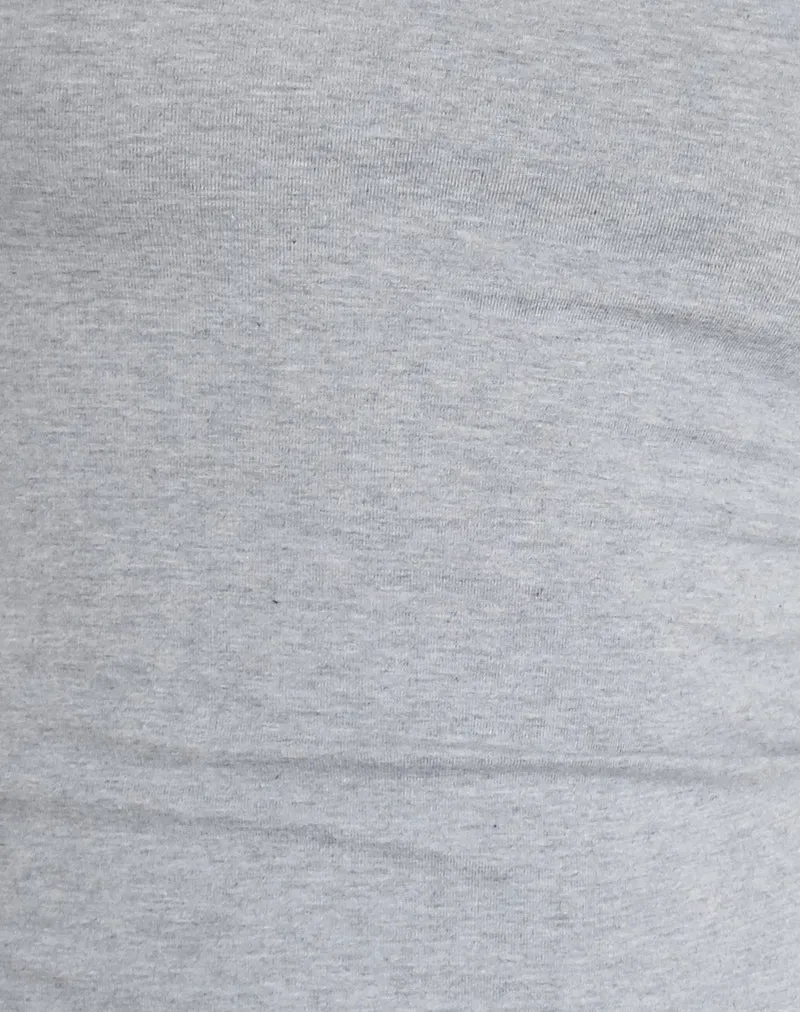 Chihiro Baby Tee Top à manches bouffantes en gris marron