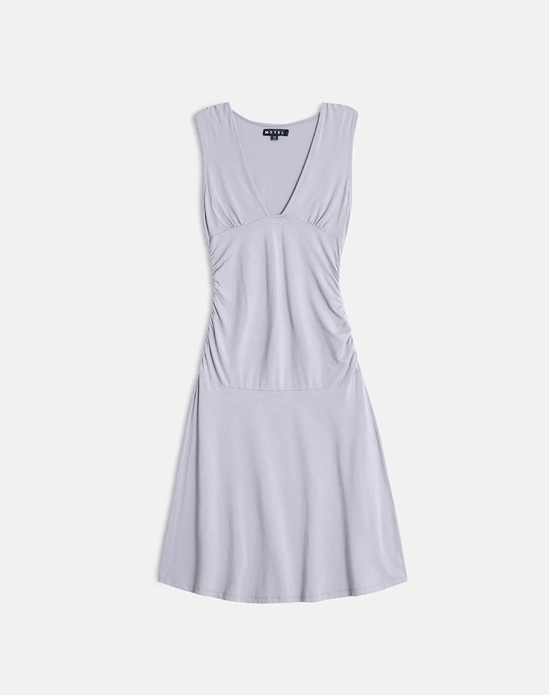 Robe midi Laluma gris lilas