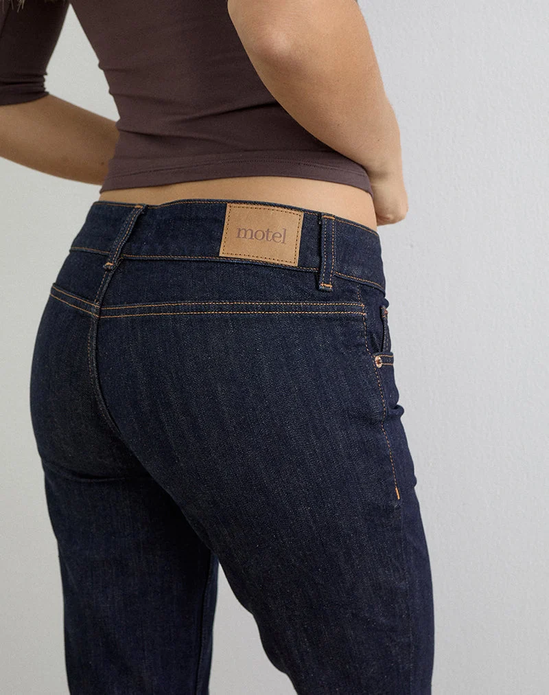 Pantalon capri en denim indigo