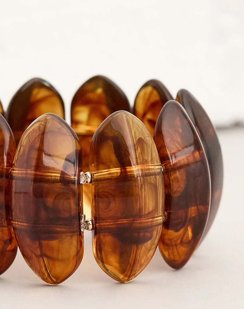 Bracelet rigide « Elas » en acrylique marron