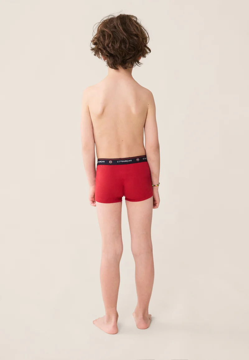 Boxer enfant rouge en coton - Petit Joseph Rouge Cerise