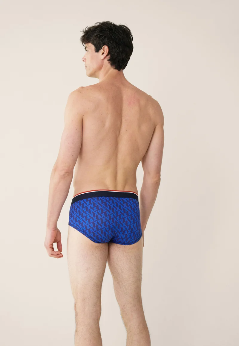 Slip bleu marine à motif XV en coton - Terrible XV Marine