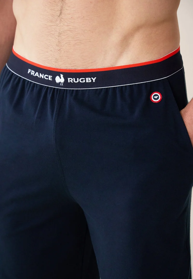 Pantalon de pyjama bleu marine - Toudou Marine France Rugby