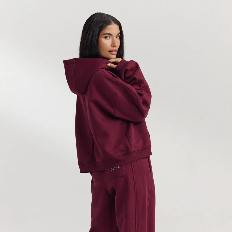 Sweat à Capuche Oversize - Laque Cerise