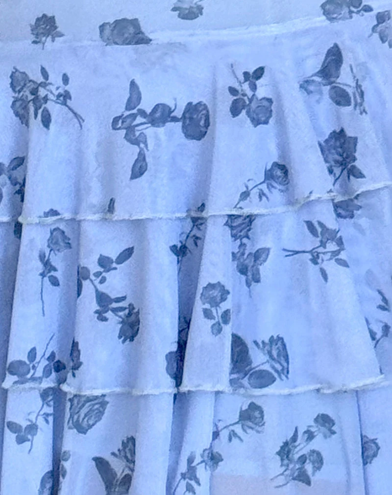 Mini robe Mirtilo en maille florale bleu encre