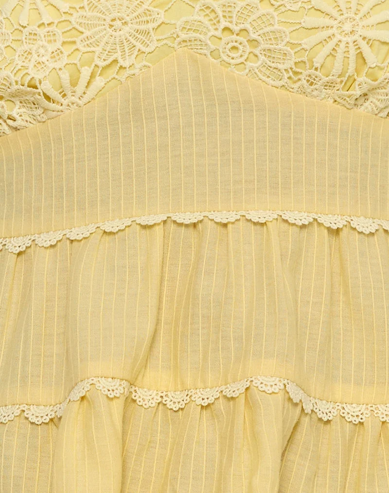Juanita Frill Halterneck Top in Yellow