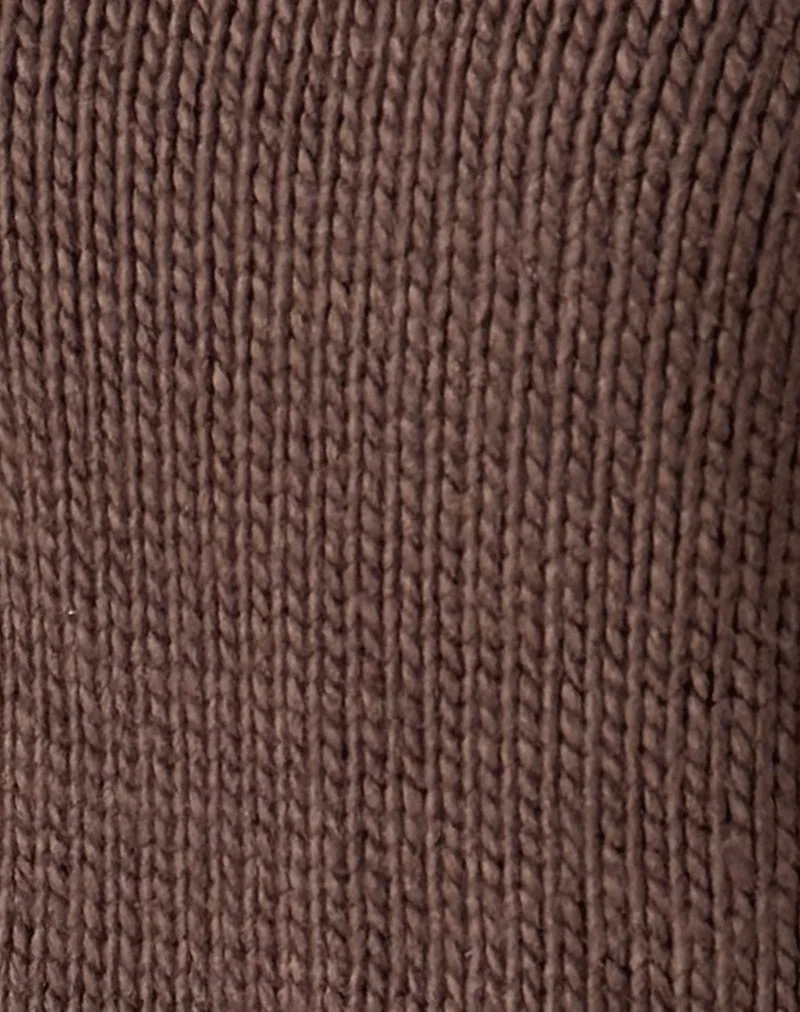Pull à épaules dénudées Anasera, couleur chocolat