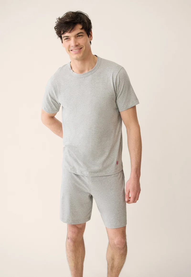 Lot de 2 T-shirts manches courtes noir et gris en coton - T-Shirts Manches Courtes Formidable Noir Gris Chiné
