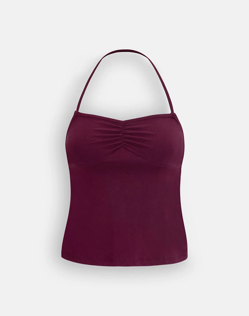 Halter-top Kindos, couleur violet foncé