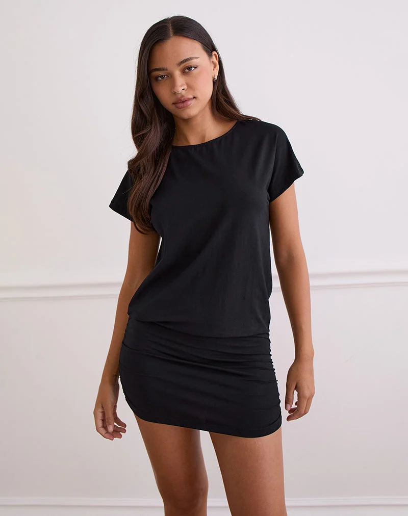 Mini robe dos nu Amelina en noir