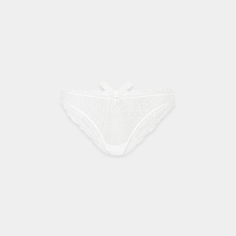 Culotte Brésilienne à Pois - Blanc