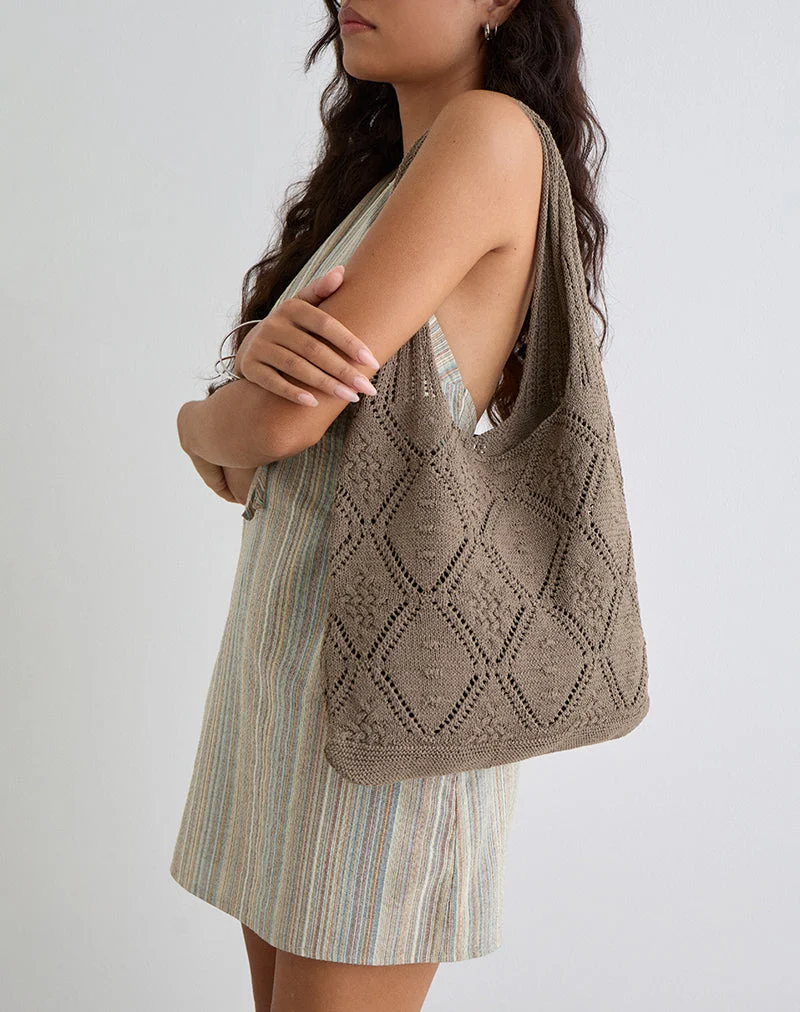 Sac en crochet Fika en marron