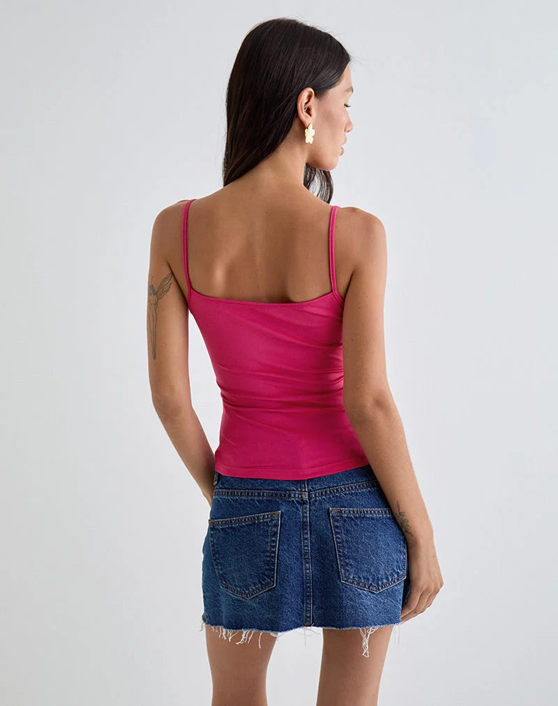 Jasila Vest Top in Hot Pink