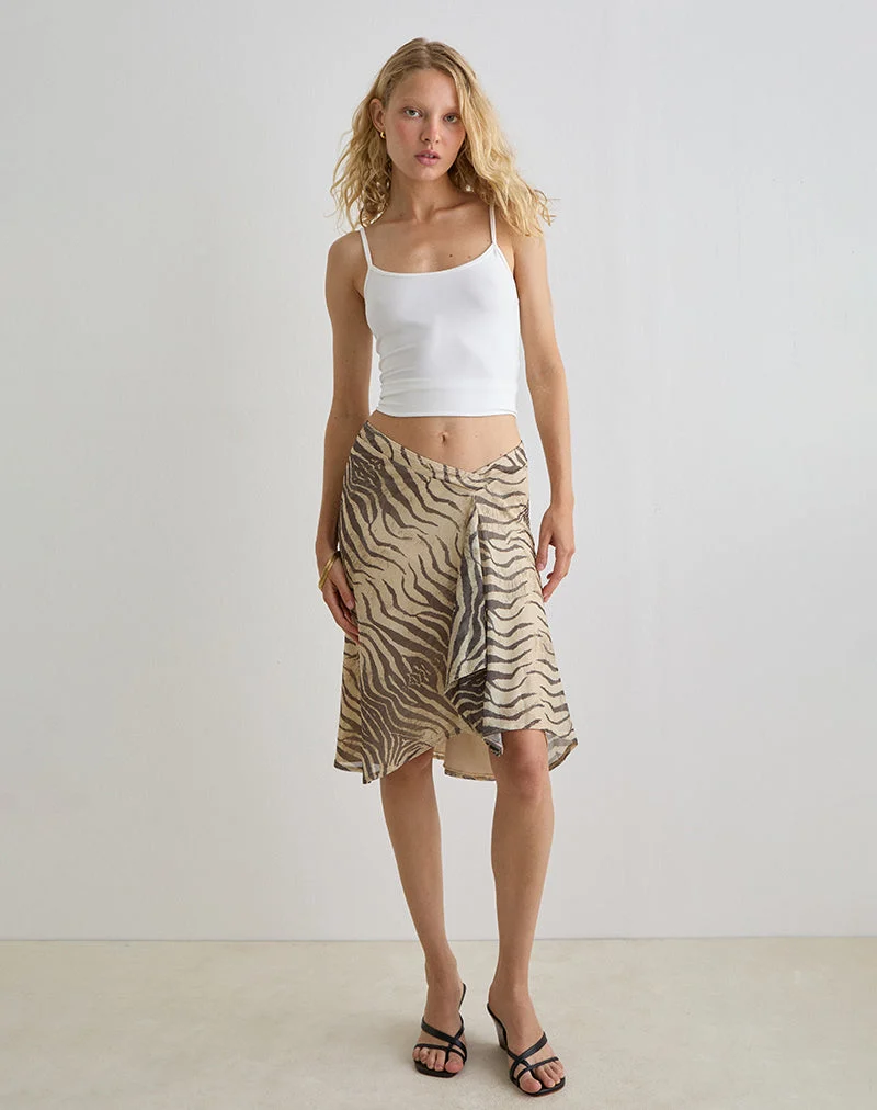 Jupe midi Esmeray, coloris neutre Wild Animal