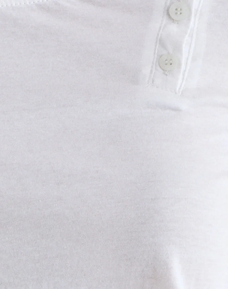 Tole - Top asymétrique boutonné en jersey de tissu ivoire