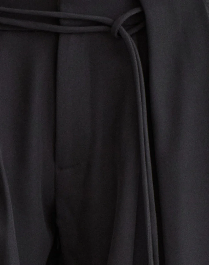 Pantalon à taille nouée Rivela, noir