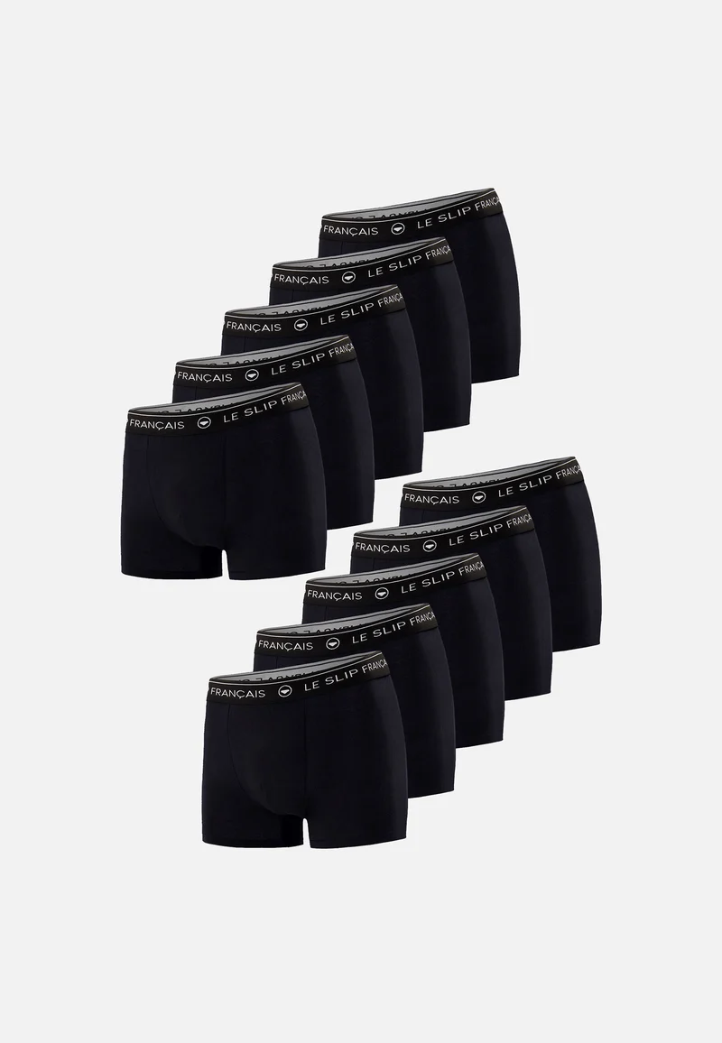 Lot de 10 boxers noir en coton - Boxers Noir