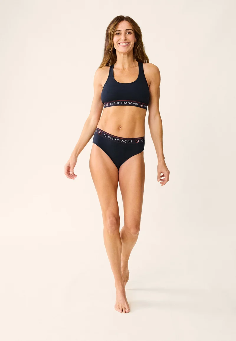 Brassière femme bleu marine en coton - Tapageuse Marine