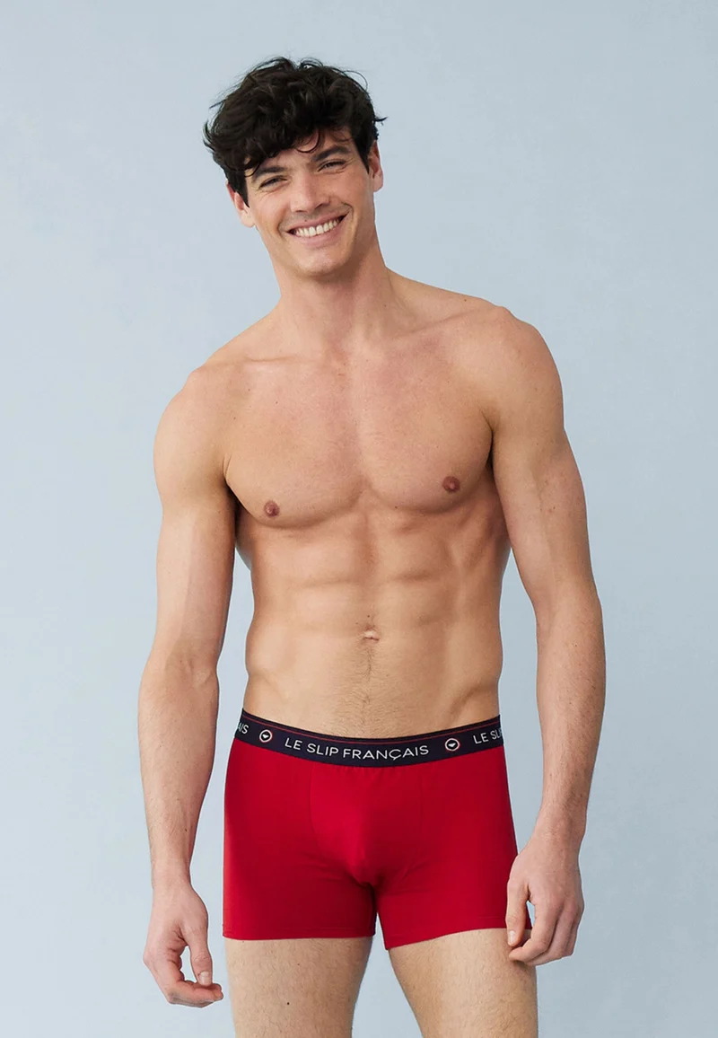 Lot de 7 boxers en coton - Boxers Marinière Bleu Marine Blanc Noir Gris Bleu Rouge