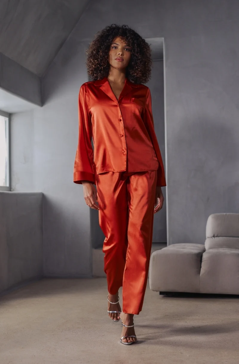 Pyjama Bonnie en satin rouge