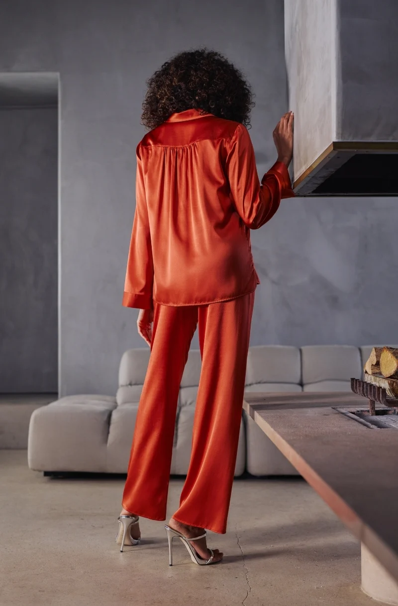 Pyjama Bonnie en satin rouge
