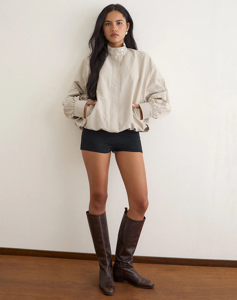 Veste zippée Niorun en nylon taupe clair