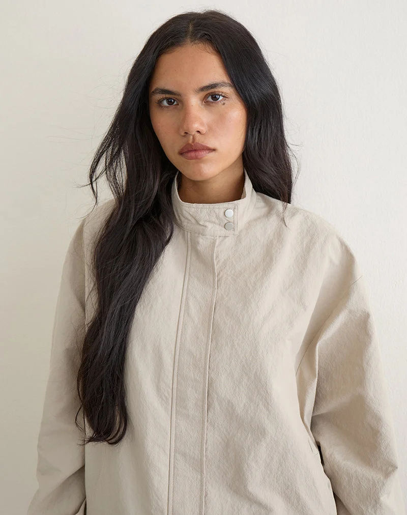 Veste zippée Niorun en nylon taupe clair