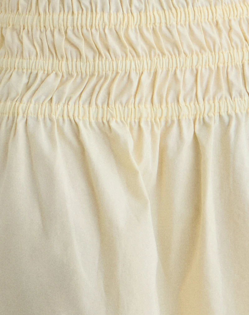 Jupe midi Neleta, Popeline Lemon