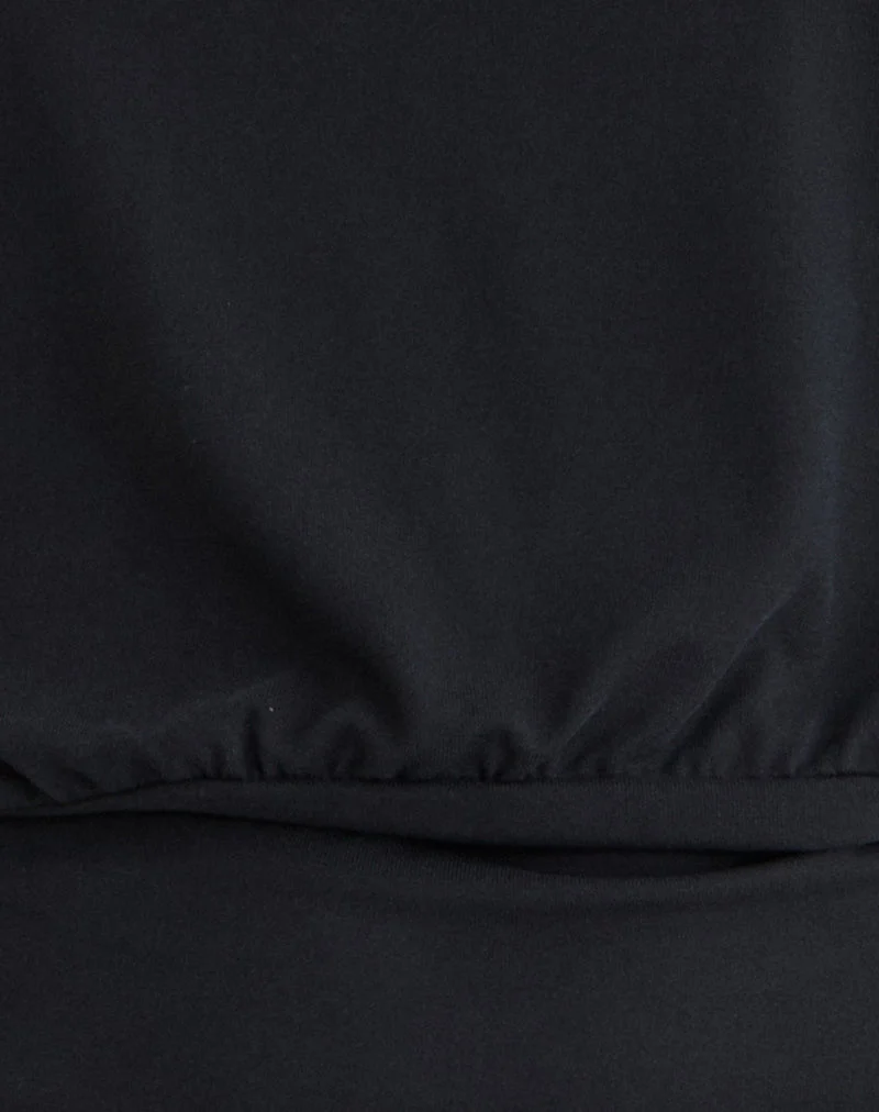 Top bandeau Leocadia en cupro noir