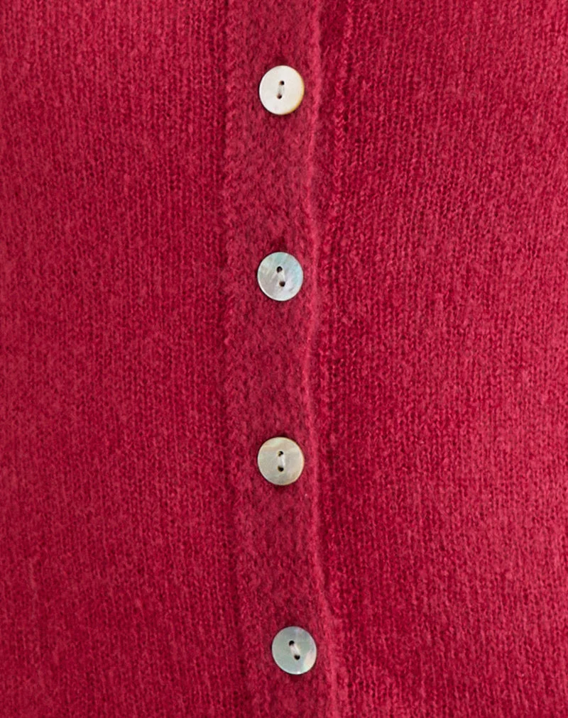 Haut à manches longues Sartini en maille transparente, rouge