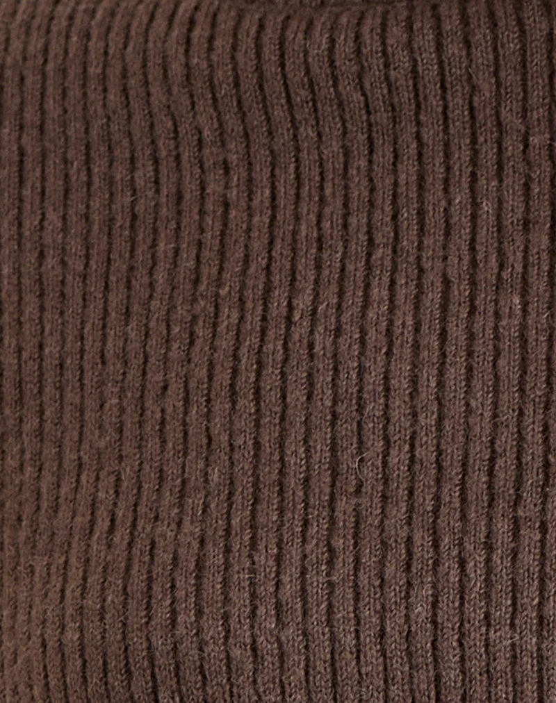 Boléro Nagia en maille couleur chocolat noir
