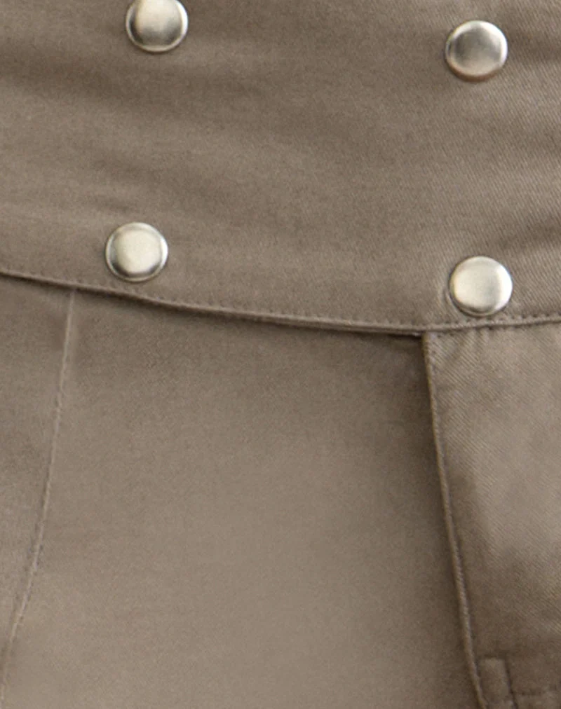 Pantalon Townes en sergé clair gris-marron