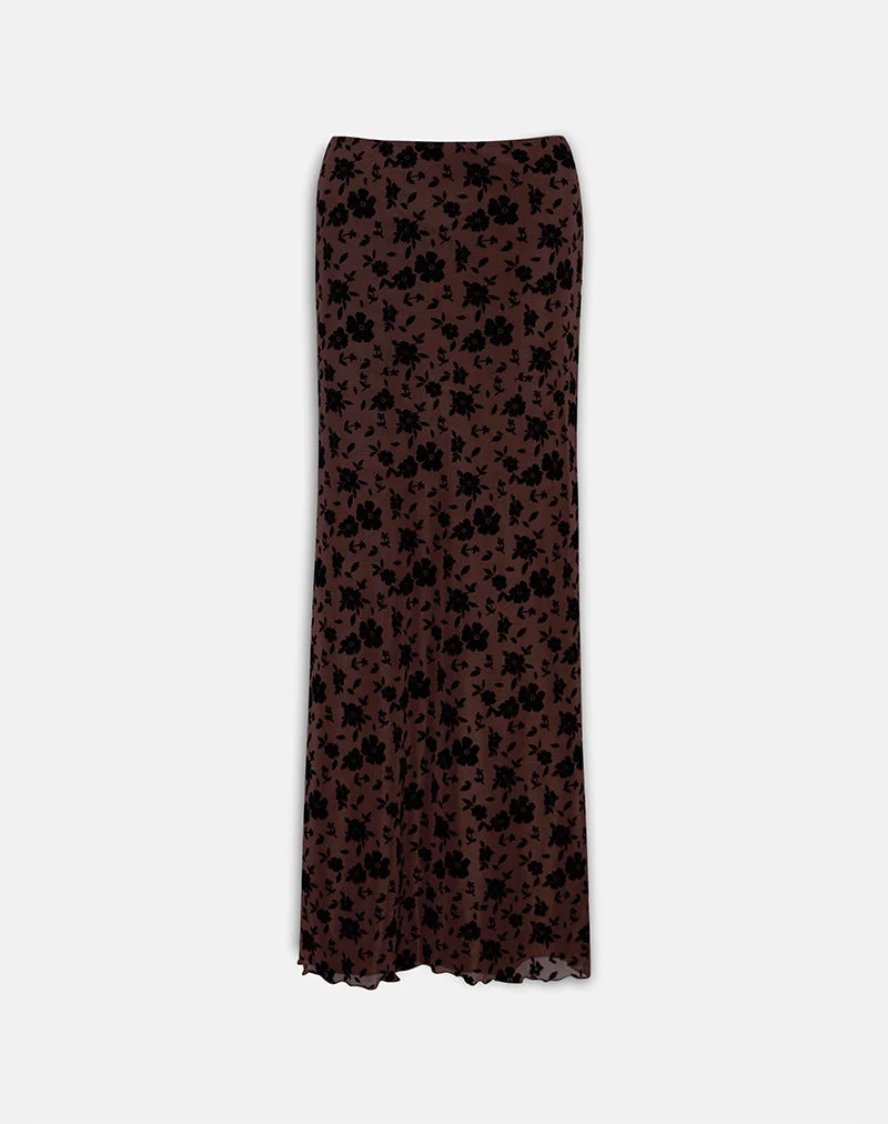 Jupe longue Alfreda, Garden Floral Brown