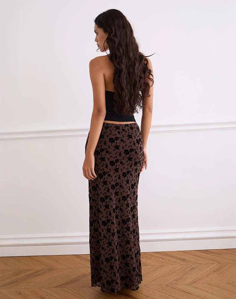 Jupe longue Alfreda, Garden Floral Brown